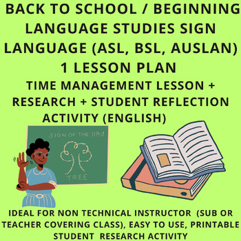 Preview of Beginning Sign Language Lesson Plans (ASL, BSL, Auslan)  - Time Management
