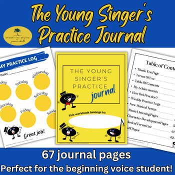 Preview of Beginning Singer's Practice Journal for Elementary Music Voice Students