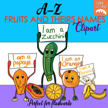 Preview of Beginning Sound A - Z, Fruits and theirs Names Clipart