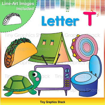 Beginning Sound Alphabet T Clip Art by Tiny Graphics Shack | TpT