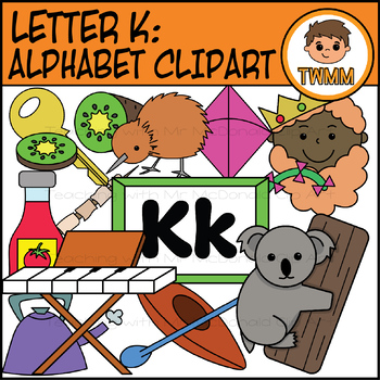 Preview of Beginning Sound Alphabet and Phonics Clip Art: Letter K [TWMM Clip Art]