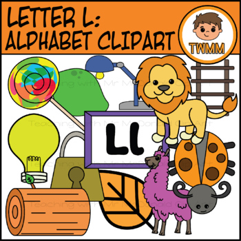 Preview of Beginning Sound Alphabet and Phonics Clip Art: Letter L [TWMM Clip Art]