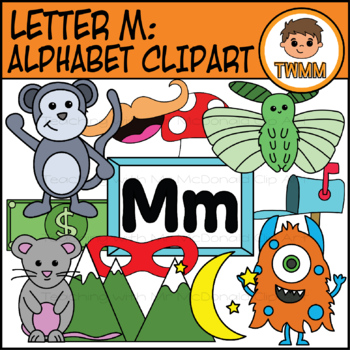 Preview of Beginning Sound Alphabet and Phonics Clip Art: Letter M [TWMM Clip Art]