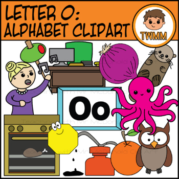 Preview of Beginning Sound Alphabet and Phonics Clip Art: Letter O [TWMM Clip Art]