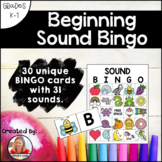 Beginning Sound Bingo - Cards and Teacher Pieces and Track