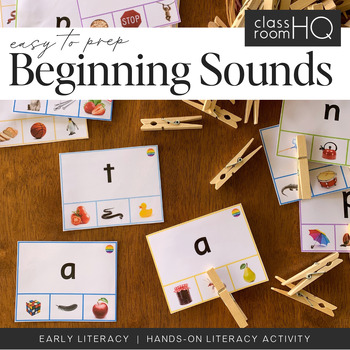 Beginning Sound Clip It Cards by classroomHQ | TPT