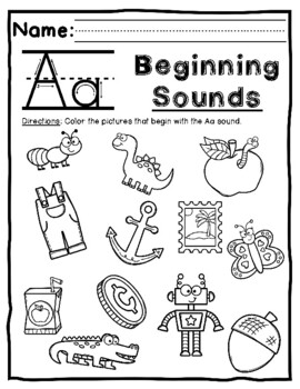 beginning sound color its alphabet activities freebie by just write