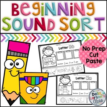 Preview of Beginning Sound Cut and Paste Worksheets