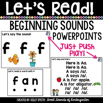 Preview of Beginning Sounds Powerpoints {Alphabet Powerpoints} Distance Learning