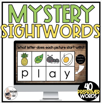 Preview of Beginning Sound Kindergarten Mystery Sight Words