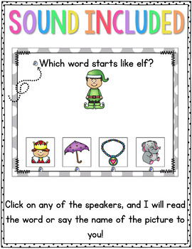 Beginning Sounds, PowerPoint Games, Click n' Reveal Activities