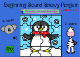 Beginning Sound Snowy Penguin Puzzle~ Boom Cards (k-z)