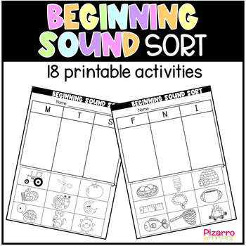 Preview of Beginning Sound Sort, First sound sort, Sound Sort, Phonemic Awareness Activity