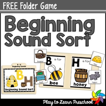 Preview of Beginning Sound Sort - FREE Folder Game