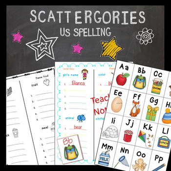 Preview of Scattergories Scattegories, Beginning Initial Sounds, Vocabulary Game, US
