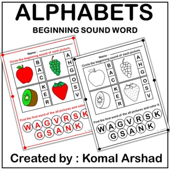 Preview of Sound Words Beginning Worksheets