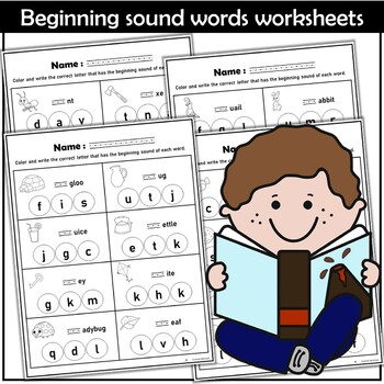 Preview of Beginning Sound Words - Worksheets