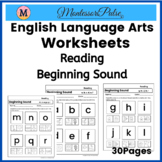 Beginning Sound Worksheets - Reading - Kindergarten - Grade 1