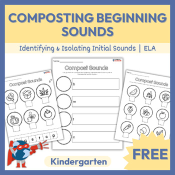 Preview of Beginning Sound Worksheets for Kindergarten | Composting