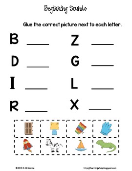 Beginning Sound activity sheets by Learning Ahoy | TpT