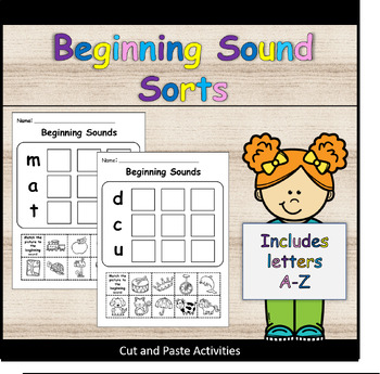 Preview of Beginning Sound sorts, Alphabet Letters A-Z