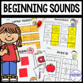 Beginning Sounds Cut & Paste Worksheets, Picture Sorts, Le