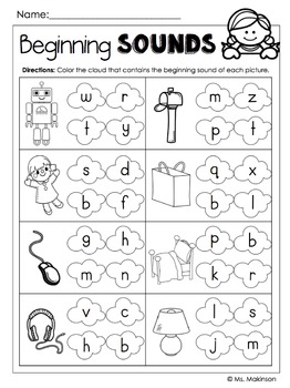 Beginning Sounds by Ms Makinson | Teachers Pay Teachers