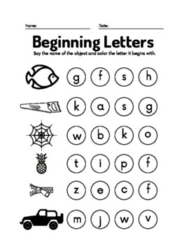 Beginning Sounds by Working the Wright Way | TPT