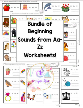 Preview of Beginning Sounds Aa-Zz Packet