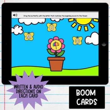Beginning Sounds Activity | Butterfly Sounds | Boom Cards