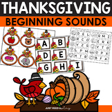 Beginning Sounds Activity Center for Thanksgiving | November