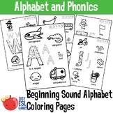 Beginning Sounds Alphabet Coloring Pages (LEEP)