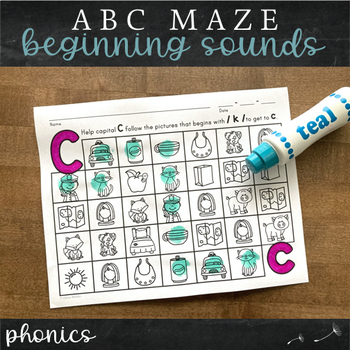Preview of Beginning Sounds Alphabet Maze