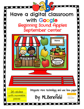 Preview of Beginning Sounds Apples - September Center (in Google: Digital and Interactive)