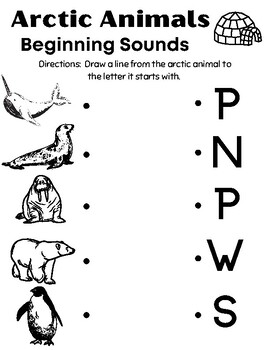 Beginning Sounds Arctic Animals by Giant Oaks Grow | TPT