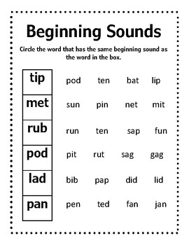 Preview of Beginning Sounds Assessment-Phoneme Isolation