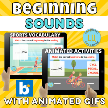 Preview of Beginning Sounds | Boom cards with animated Gifs and Audio