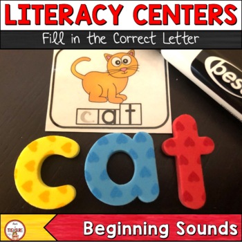 Beginning Sounds Center Activity | Fill in the Missing Sound by Hunt 4 ...