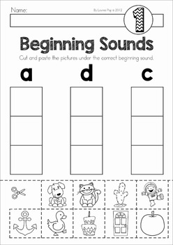Beginning Sounds Mats and Worksheets by Lavinia Pop | TpT