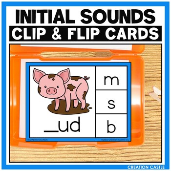 Preview of Beginning Sounds Clip Cards with CVC Words