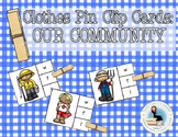 Beginning Sounds Clothes Pin Clip Cards | Community Helpers