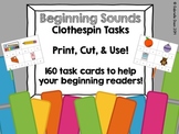Beginning Sounds Clothespin Tasks {160 Task Cards}