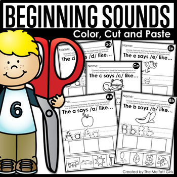 Beginning Sounds (Color, Cut and Paste!) by The Moffatt Girls | TpT