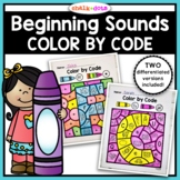 Beginning Sounds Color by Code | Initial Sounds Activity