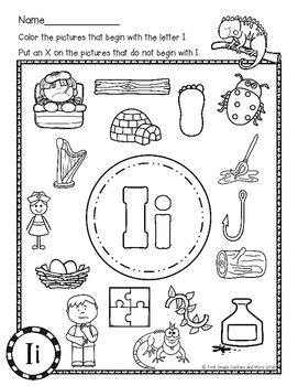 beginning sounds color it letter of the week by first