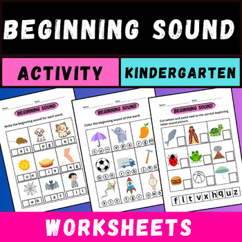 Beginning Sounds Color, write, Cut and Paste Phonics Activity - Worksheets