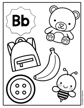 beginning sounds coloring pages by everybodys classroom tpt