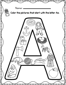 beginning sounds coloring pages by abc nook teachers pay teachers