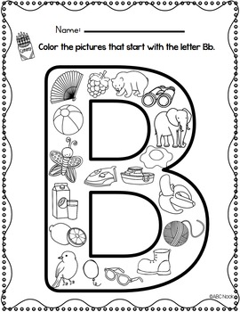 beginning sounds coloring pages by abc nook teachers pay teachers