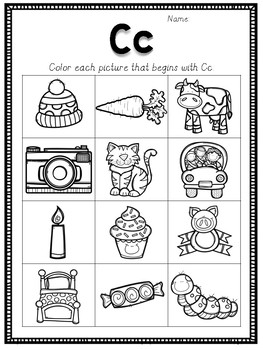 Beginning Sounds Coloring Pages by Teaching in China | TPT